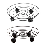 Maxbell Metal Iron Potted Planter Stand Holder 36cm with Wheels Rotation 360 Degree No Locking