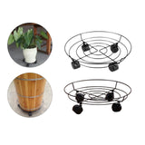 Maxbell Metal Iron Potted Planter Stand Holder 36cm with Wheels Rotation 360 Degree No Locking