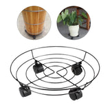 Maxbell Metal Iron Potted Planter Stand Holder 36cm with Wheels Rotation 360 Degree No Locking
