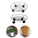 Maxbell Metal Iron Potted Planter Stand Holder 36cm with Wheels Rotation 360 Degree No Locking