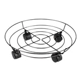 Maxbell Metal Iron Potted Planter Stand Holder 36cm with Wheels Rotation 360 Degree No Locking