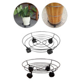 Maxbell Metal Iron Potted Planter Stand Holder 36cm with Wheels Rotation 360 Degree No Locking