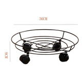 Maxbell Metal Iron Potted Planter Stand Holder 36cm with Wheels Rotation 360 Degree No Locking