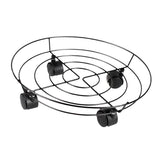 Maxbell Metal Iron Potted Planter Stand Holder 36cm with Wheels Rotation 360 Degree No Locking