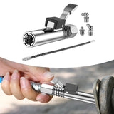 Maxbell Release Grease Coupler Lock Nozzle Labor Saving for Grease Fitting Equipment Nozzle 30cmHose3Head