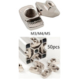 Maxbell 50Pcs Carbon Steel T Nuts Assortment High Strength for Woodworking 20 Series M3