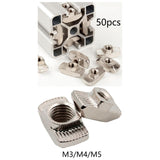Maxbell 50Pcs Carbon Steel T Nuts Assortment High Strength for Woodworking 20 Series M3