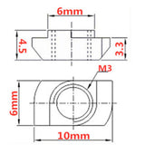 Maxbell 50Pcs Carbon Steel T Nuts Assortment High Strength for Woodworking 20 Series M3