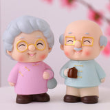 Maxbell Loving Elderly Couple Figurines Parents Figure Miniature for Birthday