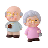 Maxbell Loving Elderly Couple Figurines Parents Figure Miniature for Birthday