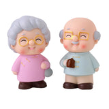 Maxbell Loving Elderly Couple Figurines Parents Figure Miniature for Birthday