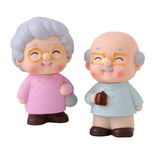 Maxbell Loving Elderly Couple Figurines Parents Figure Miniature for Birthday