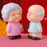 Maxbell Loving Elderly Couple Figurines Parents Figure Miniature for Birthday