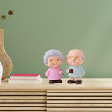 Maxbell Loving Elderly Couple Figurines Parents Figure Miniature for Birthday