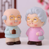 Maxbell Loving Elderly Couple Figurines Parents Figure Miniature for Birthday