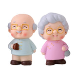 Maxbell Loving Elderly Couple Figurines Parents Figure Miniature for Birthday