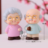 Maxbell Loving Elderly Couple Figurines Parents Figure Miniature for Birthday