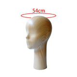 Maxbell Manikin Head Display Stand Salon Styling Tools for Jewelry Scarf Glasses Dark Wood Color