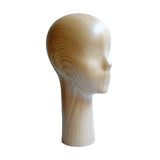 Maxbell Manikin Head Display Stand Salon Styling Tools for Jewelry Scarf Glasses Dark Wood Color