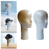 Maxbell Manikin Head Display Stand Salon Styling Tools for Jewelry Scarf Glasses Dark Wood Color