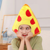 Maxbell Pizza Shaped Plush Hat Adorable Soft Selfie Hat for Masquerade Birthday