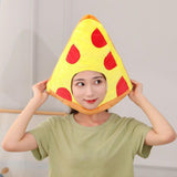 Maxbell Pizza Shaped Plush Hat Adorable Soft Selfie Hat for Masquerade Birthday