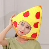 Maxbell Pizza Shaped Plush Hat Adorable Soft Selfie Hat for Masquerade Birthday