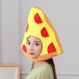 Maxbell Pizza Shaped Plush Hat Adorable Soft Selfie Hat for Masquerade Birthday