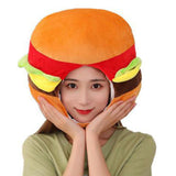 Maxbell Cute Short Plush Hat Hamburger Headgear One Stuffed Plush Toys Party Novelty