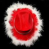 Maxbell Red Cowgirl Hat Wide Brim Western Supply Princess for Christmas Party Women