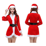 Maxbell Women Xmas Santa Claus Costume Set with Belt Fancy Dress Clothing