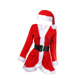 Maxbell Women Xmas Santa Claus Costume Set with Belt Fancy Dress Clothing