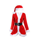 Maxbell Women Xmas Santa Claus Costume Set with Belt Fancy Dress Clothing