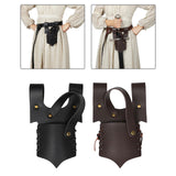 Maxbell Medieval Leather Strap Sword Holder Vintage Style Knight Costume Accessories Black