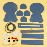 Maxbell 1 Set DIY PU Leather Shoulder Bag Making Cartoon Bucket Bag Parts Handbag Blue