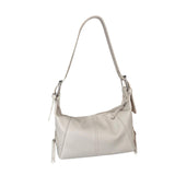 Maxbell Women Girls Dumpling Bun Wallet Big Capacity Beach PU Leather Shoulder Bag White
