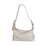 Maxbell Women Girls Dumpling Bun Wallet Big Capacity Beach PU Leather Shoulder Bag White