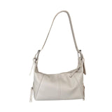 Maxbell Women Girls Dumpling Bun Wallet Big Capacity Beach PU Leather Shoulder Bag White