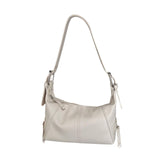 Maxbell Women Girls Dumpling Bun Wallet Big Capacity Beach PU Leather Shoulder Bag White