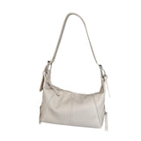 Maxbell Women Girls Dumpling Bun Wallet Big Capacity Beach PU Leather Shoulder Bag White