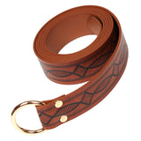 Maxbell Premium Medieval Knight Waist Belt Costume Accessories PU Leather Ring Belt Brown