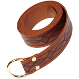 Maxbell Premium Medieval Knight Waist Belt Costume Accessories PU Leather Ring Belt Brown