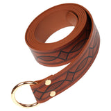 Maxbell Premium Medieval Knight Waist Belt Costume Accessories PU Leather Ring Belt Brown