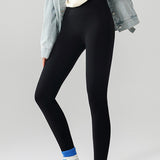 Maxbell Women Fleece Lined Leggings Comfortable High Waisted Thick Velvet Tights L