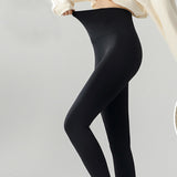 Maxbell Women Fleece Lined Leggings Comfortable High Waisted Thick Velvet Tights L