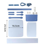Maxbell 1 Set PU Leather Shoulder Bag Making Supplies Satchel DIY Bag Accessories Blue