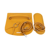 Maxbell DIY PU Bag Knitting Bag Cover Knitting Crochet Bag with Holes for Backpack Yellow