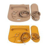 Maxbell DIY PU Bag Knitting Bag Cover Knitting Crochet Bag with Holes for Backpack Yellow