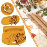 Maxbell DIY PU Bag Knitting Bag Cover Knitting Crochet Bag with Holes for Backpack Yellow