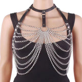 Maxbell Layered Body Chain Body Jewelry Accessory Women Girls Stylish for Rave Party